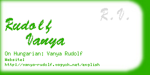 rudolf vanya business card